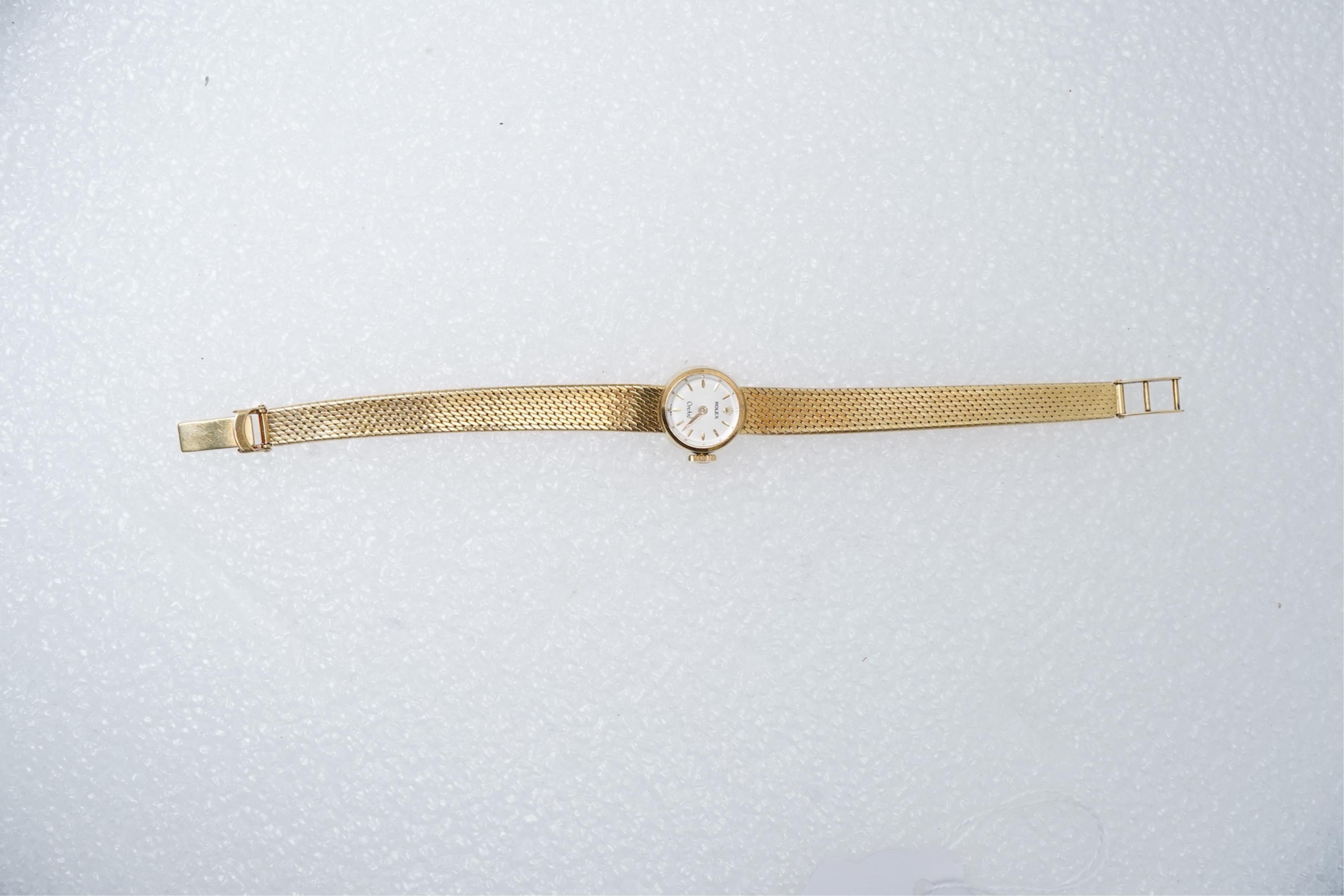 A lady's early 1970's 18ct gold Rolex Orchid manual wind dress wrist watch